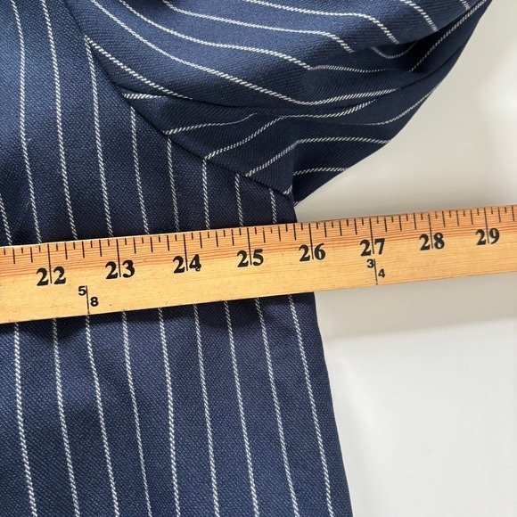 Abercrombie & Fitch Boyfriend Blazer Sz XL Navy Blue Pinstripe Office Business‎ - Picture 4 of 8